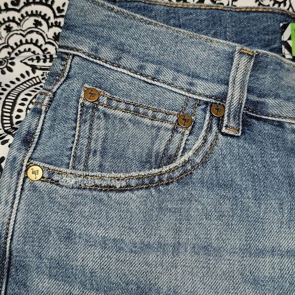 NWT Sandrine Rose x Free People Higher Rise Relaxed Shorts w Frayed Hem Size 25 - Picture 8 of 12